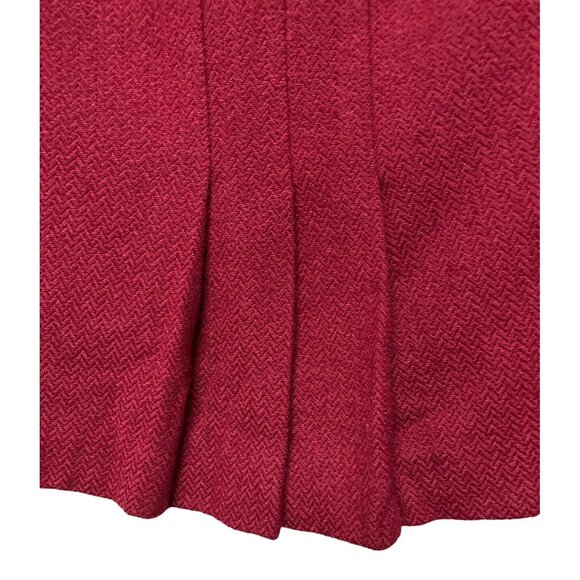 Tahari Women's Skirt Petite Red Wool Blend Pleated Short  Size 12P 12 NEW - Picture 3 of 8